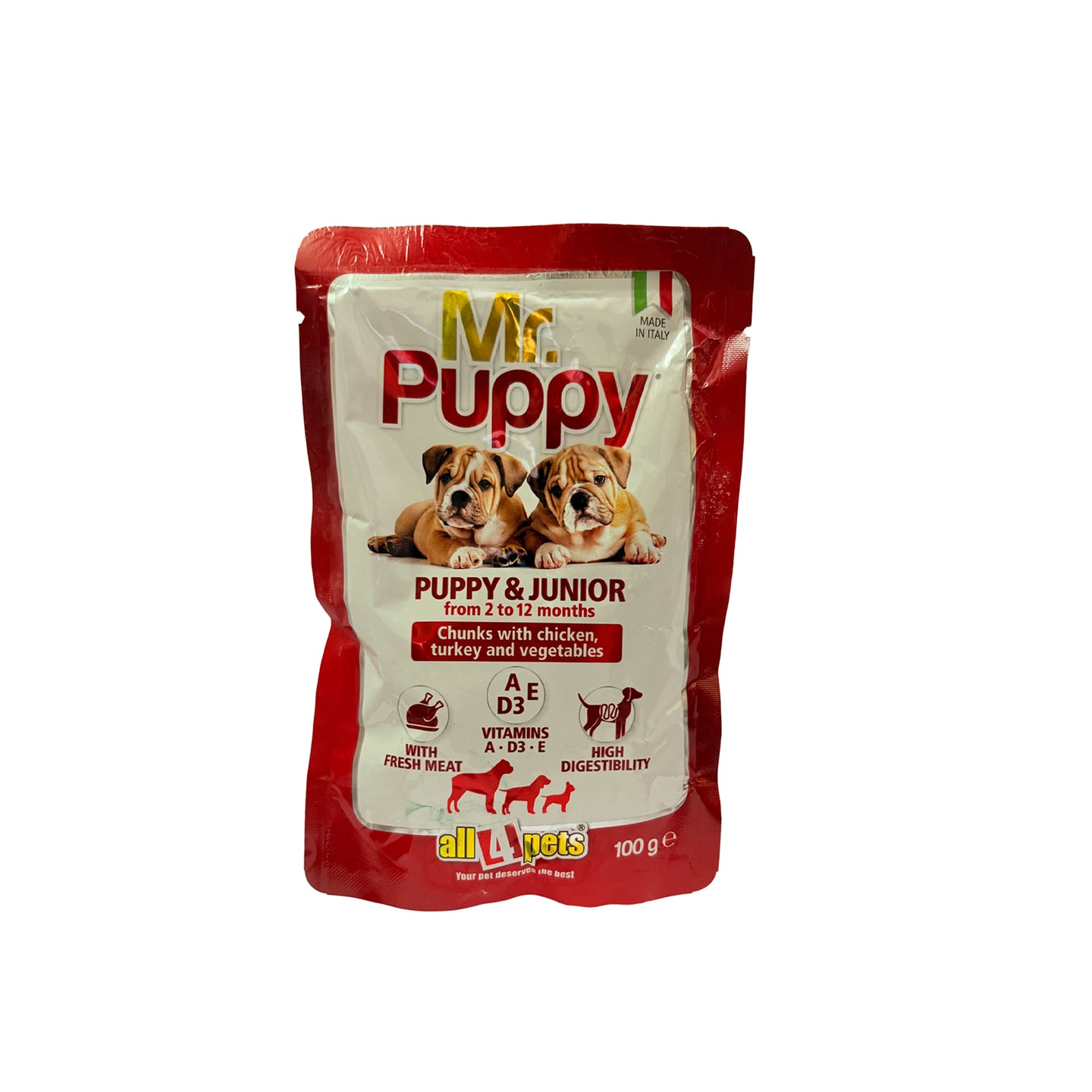 Mr. Puppy Chunks With Chicken Turkey Vegetables 100g(Pack-of-5)